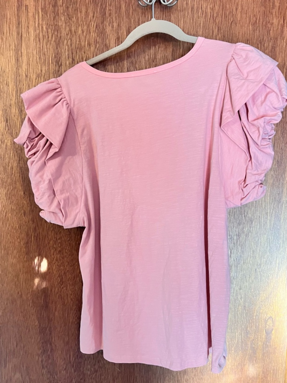 Doe & Rae Dusty Pink Ruffle Sleeve Tee - Picture 2 of 9